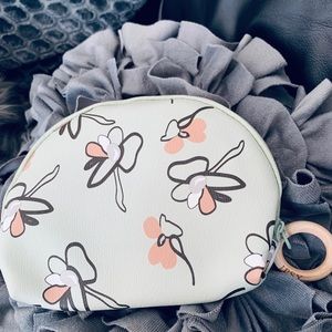 Ipsy Floral Mint Green Cosmetic Glam Bag